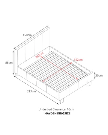 Hayden Faux Leather Bed Frame with 3 Layer Memory Foam Hybrid Mattress