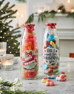 Treat Kitchen Xmas Sweet Bottles (All I Want + Happy Holidays) Duo Pack