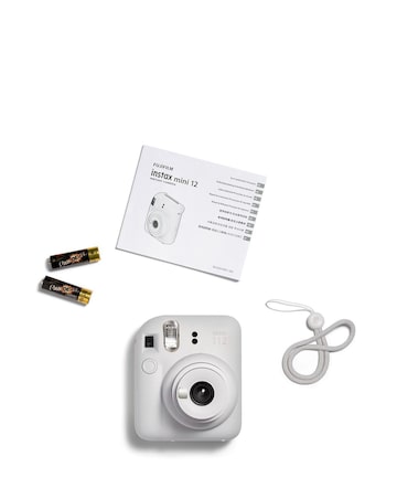Fujifilm Instax Mini 12 Instant Camera with 20 Shot Film Pack - Clay White