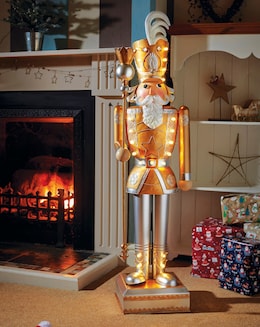 Three Kings InLit Giant Nutcracker Gold & White 1.2m