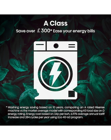Hisense 5S Series WD5S1045BB 10.5KG Auto Dosing Freestanding Washer Dryer Black