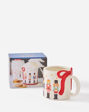 Nutcracker Print Mug with Bow
