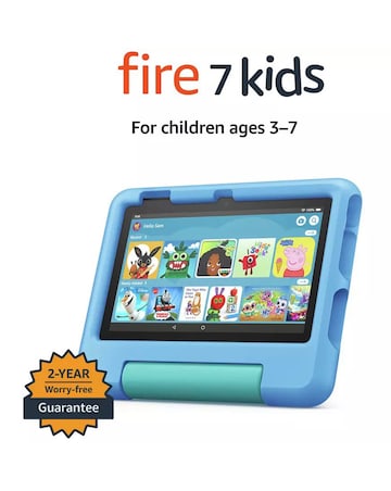 Amazon Fire 7 (2022) Kids Edition 7in 16GB Age 3-7 Tablet - Blue