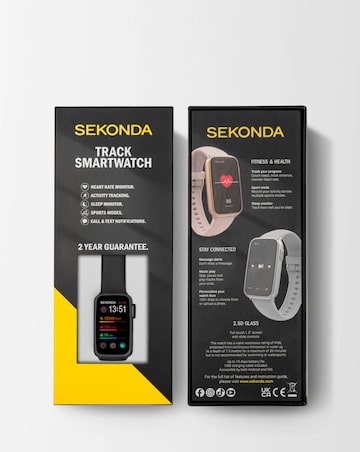 Sekonda Track Smart Watch - Black Plastic Case & Silicone Strap