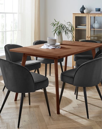 Oslo Dining Table with 6 Emilie Velvet Chairs