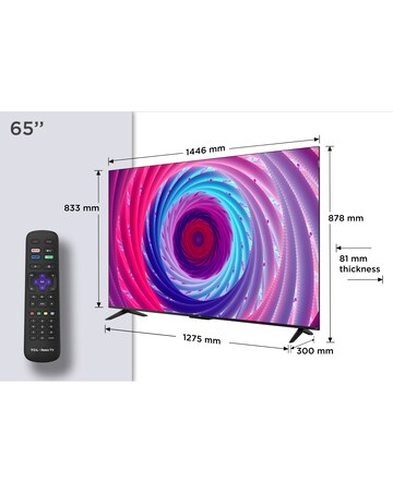TCL 65In 65RC650K Roku TV Smart 4K Ultra HD HDR QLED TV