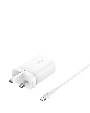 Belkin BoostCharge 3-in-1 Foldable Wireless Charger for Apple Devices - White