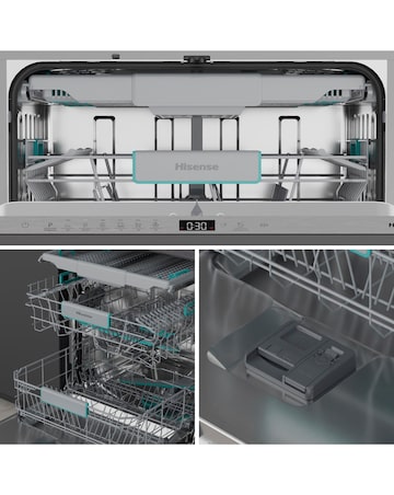 Hisense HV16CUK Fully Integrated Full Size Dishwasher 16 Place Settings Black
