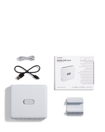 Fujifilm Instax Link Wide Printer with 40 Shot Film Pack - Ash White