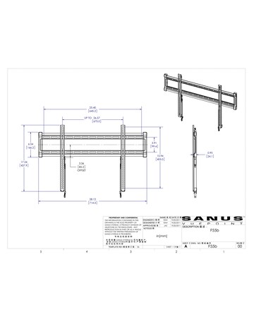 Sanus F55C-B2 Fixed 47-90" TV Bracket