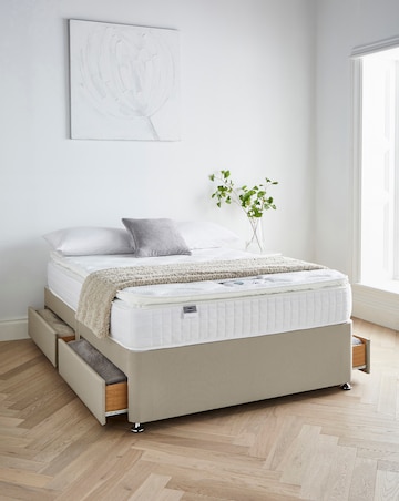 Silentnight 1000 Pocket Pillowtop Memory Divan Set with 4 Drawers