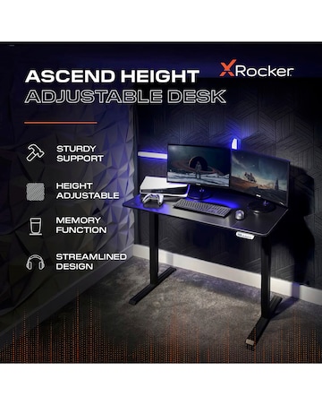 X Rocker Ascend Height Adjustable Desk Black