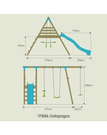 TP Galapogus Wooden Swing Set & Slide