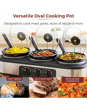 Tower T16015 3 x 1.5 Litre Pot Slow Cooker