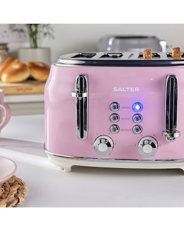 Salter Retro 4 Slice Pink Toaster