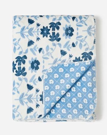 Reversible Floral Fleece Throw