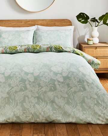 Tasmin Tropical Leaf Print Duvet Cover Set
