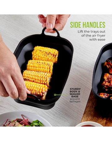 Tower Set of 2 Rectangular Foldable Air Fryer Trays