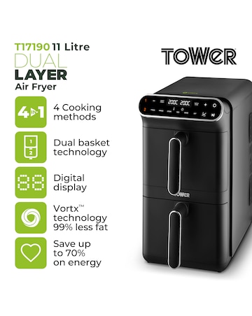 Tower Vortx 11L Twin Stack Air Fryer