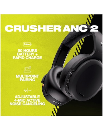 Skullcandy Crusher ANC 2 Wireless Over-ear Headphones - True Black