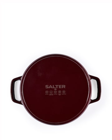 Salter 24cm Cast Iron Casserole Dish Red