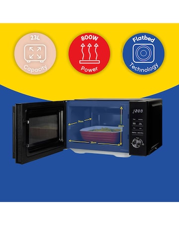 Russell Hobbs 23 Litre Black Flatbed Digital Microwave