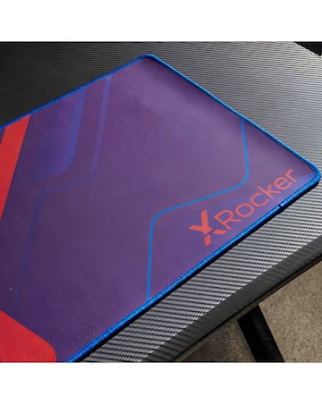 X Rocker Ocelot Gaming Desk with Mousepad - Carbon Black