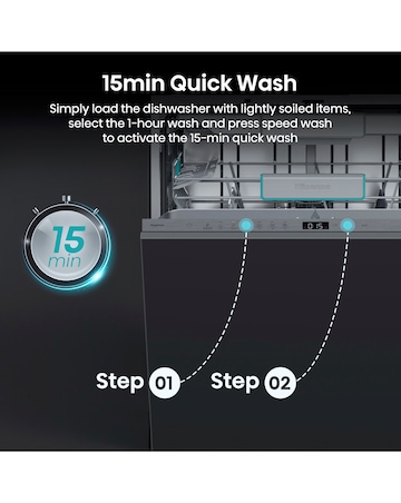 Hisense HV16CUK Fully Integrated Full Size Dishwasher 16 Place Settings Black