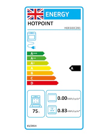 Hotpoint HDE6IDC2B1 60cm Electric Double Cooker with Induction Hob - Black