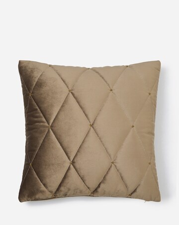 Glitz Beaded Quilted Velvet Cushion