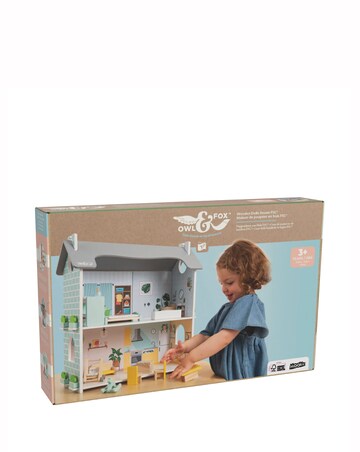 TP Owl & Fox Wooden Dolls House