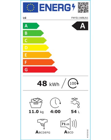 LG Turbowash F4Y11WBLN1 11kg Washing Machine - A Rated
