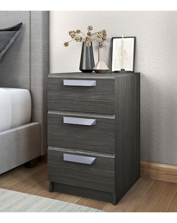 Lugo Ready Assembled 3 Drawer Bedside Table