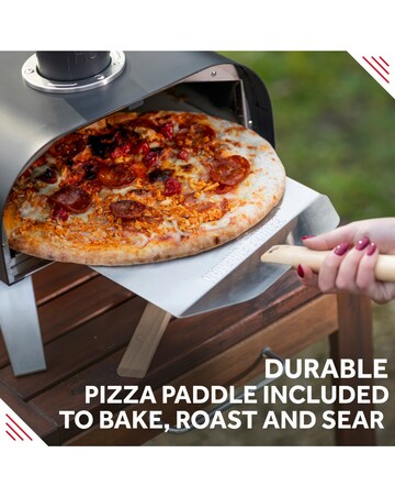 George Foreman 12" Black Wood Pellet Pizza Oven with Paddle & Carry Bag