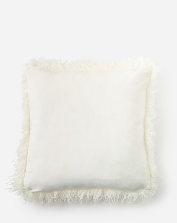 Mongolian Faux Fur Cushion - Ivory