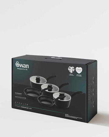 Swan Stealth 5 Piece Saucepan and Frying Pan Set