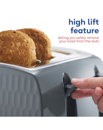 Russell Hobbs 26073 Textured Honeycomb Grey 4 Slice Toaster