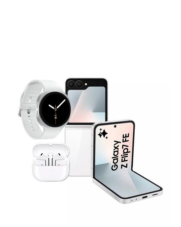 Samsung Z Flip7 FE 128GB 5G White, Watch8 40mm BT Silver and Buds3