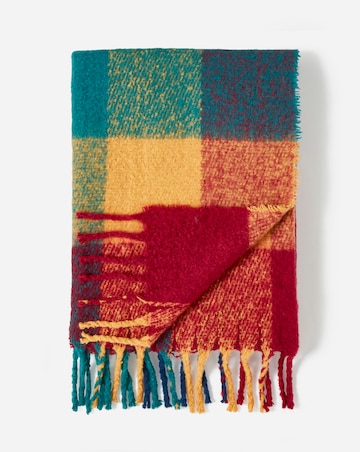 Checked Multicolour Faux Mohair Throw