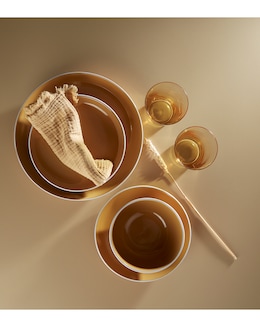 Waterside 12 Piece Yellow Coupe Dinner Set