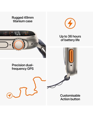 Apple Watch Ultra 2 Cellular 49mm Titanium Case with Indigo Alpine Loop - Large