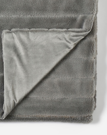 Large Ribbed Faux Fur Throw