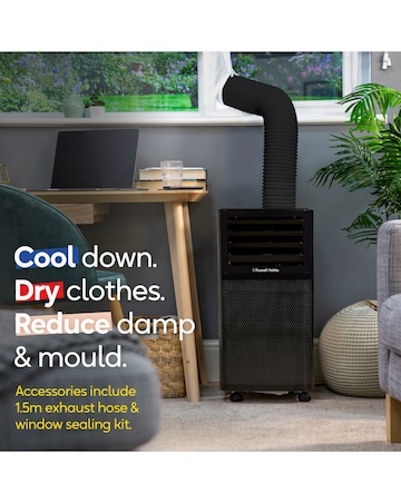 Russell Hobbs Black 3 in 1 Portable Air Conditioner, Dehumidifier & Air Cooler