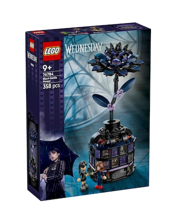 LEGO Wednesday Black Dahlia Flower Halloween Gift, Room Decor 76784