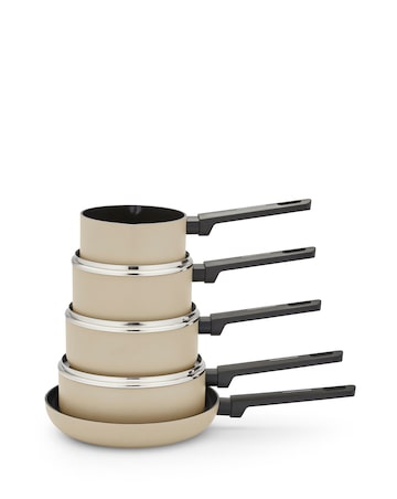 Morphy Richards Recycled Aluminium Cream 5 Piece Pan Set