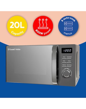 Russell Hobbs RHMD818G 20L Colours Plus Digital Microwave - Storm Grey