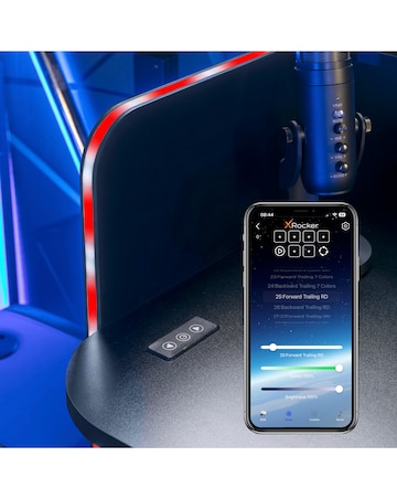 X Rocker Electra Gaming Desk with LED Lighting and Wireless Charging - Black