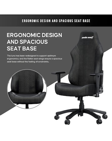 AndaSeat Luna Premium Gaming Chair - Black Fabric