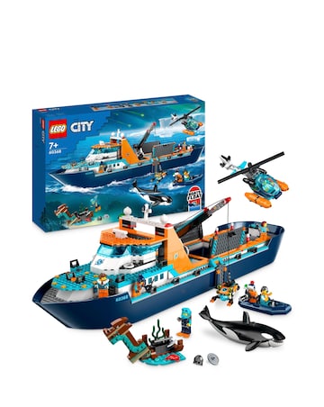 LEGO City Arctic Explorer Ship, Big Floating Boat Toy 60368