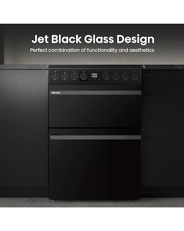 Hisense HDCEC6C20B 60cm Electric Double Cooker - Black